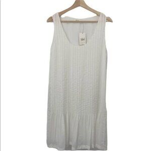 Bailey 44 Womens Sleeveless Pleated Mini Dress Size Medium White Peplum Slip NWT